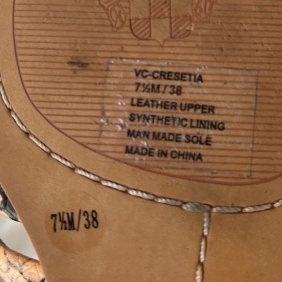 Vince Camuto Cresetia Woven Leather Mule Flat In Sandstone Animal Print - Picture 5 of 6